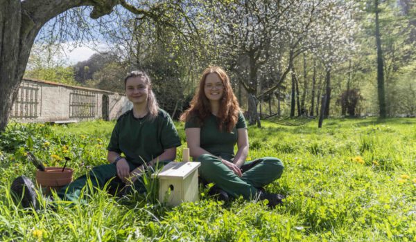 Die FÖJlerinnen 2023/24 im Bräugartl © Stadt Burghausen/ebh