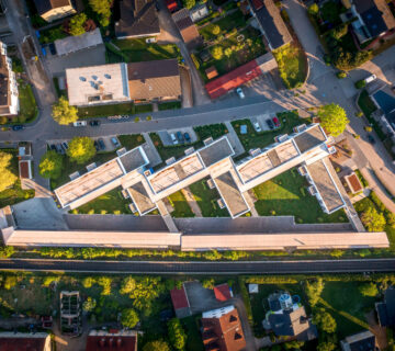 Wohnblock von oben in der Immanuel Kant Straße © Hans Mitterer