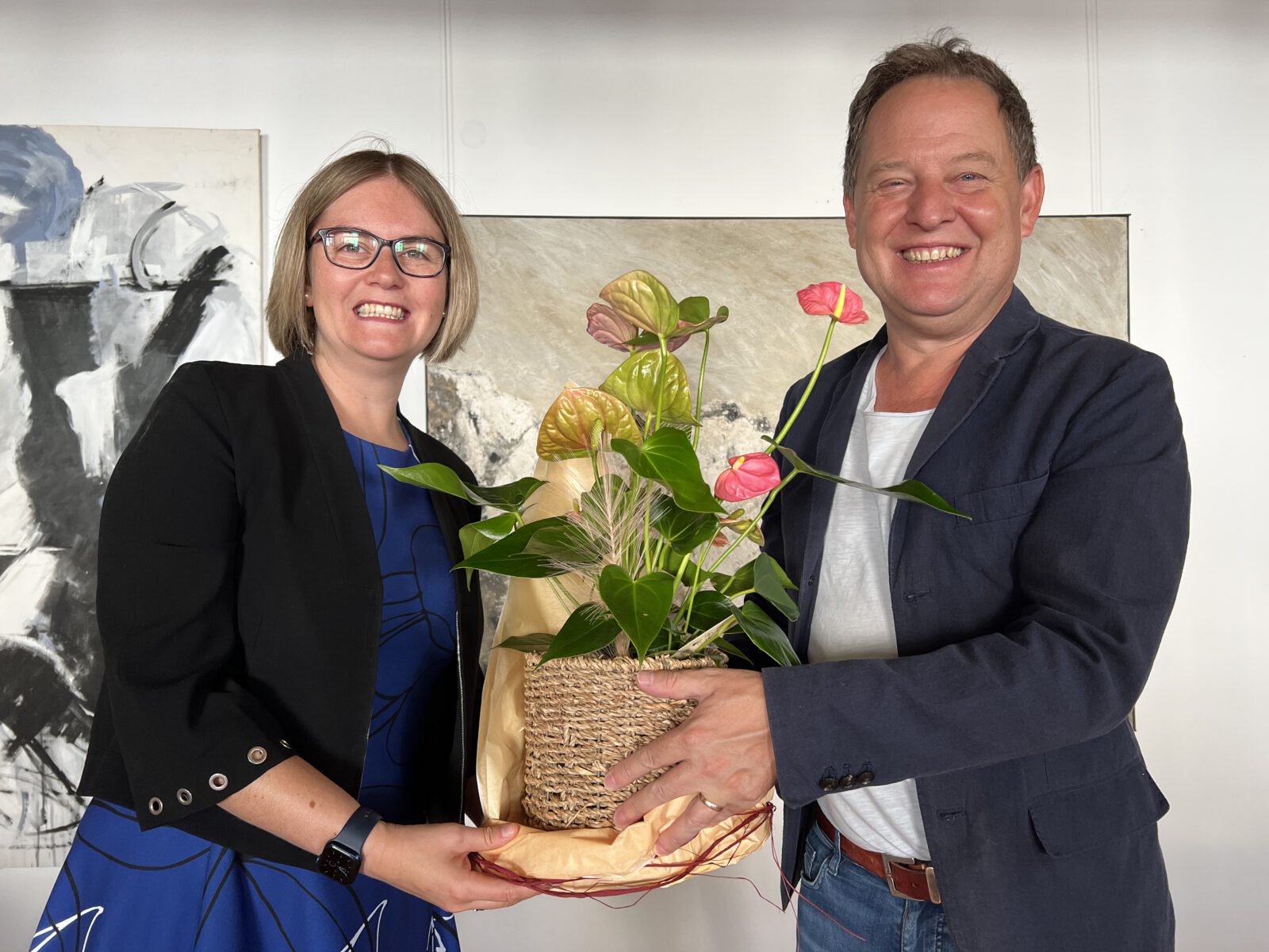 Barbara Kreuz und Erster Bürgermeister Florian Schneider