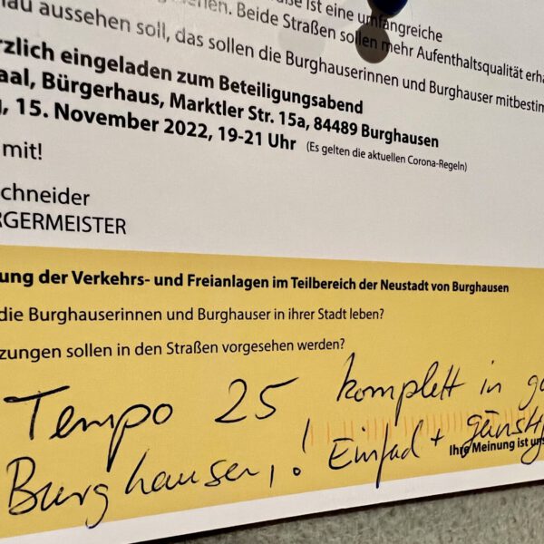 Bürgerbeteiligung 2022 Burghausen findet Neustadt Innenstaadtgestaltung