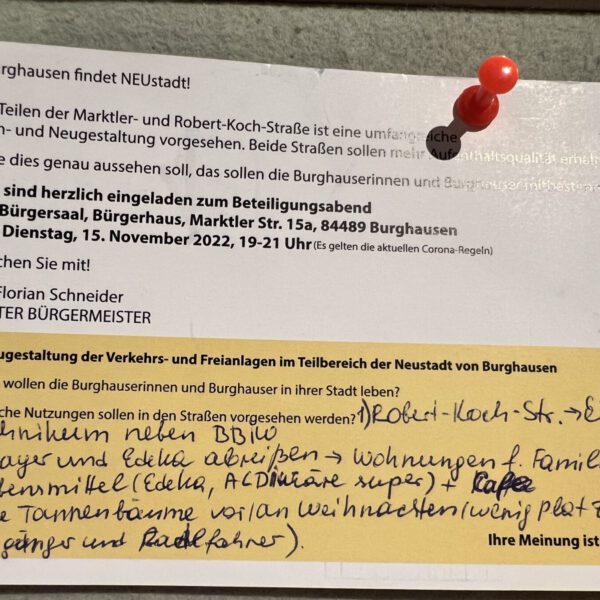 Bürgerbeteiligung 2022 Burghausen findet Neustadt Innenstaadtgestaltung