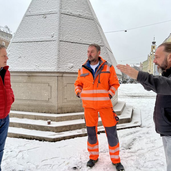 PM 204 Lagebesprechung Winterdienst mit Bgm Schneider Peter Schweikl Gerog Schnaitl Foto köx_kl