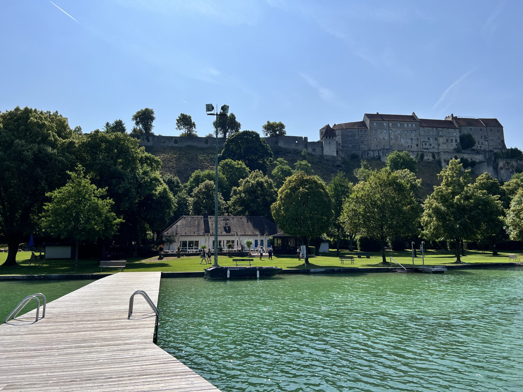 Wöhrsee Burghausen großer Steg Foto Königseder