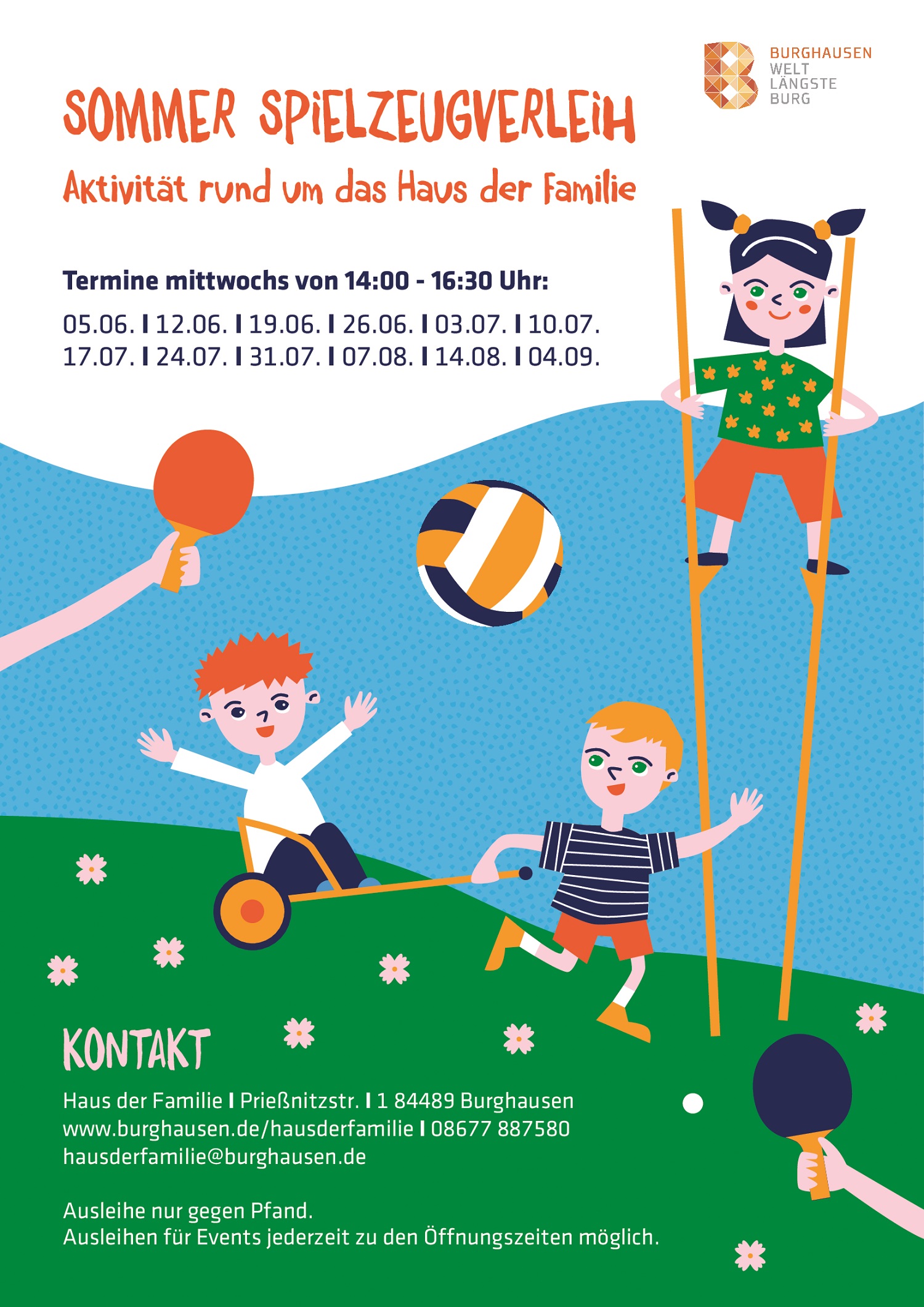 Plakat Sommerspielzeugverleih Grafik Kriszti Turi