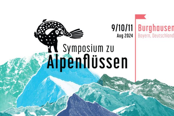 Plakat Alpenfluss-Symposium vom 9. bis 11. August 2024