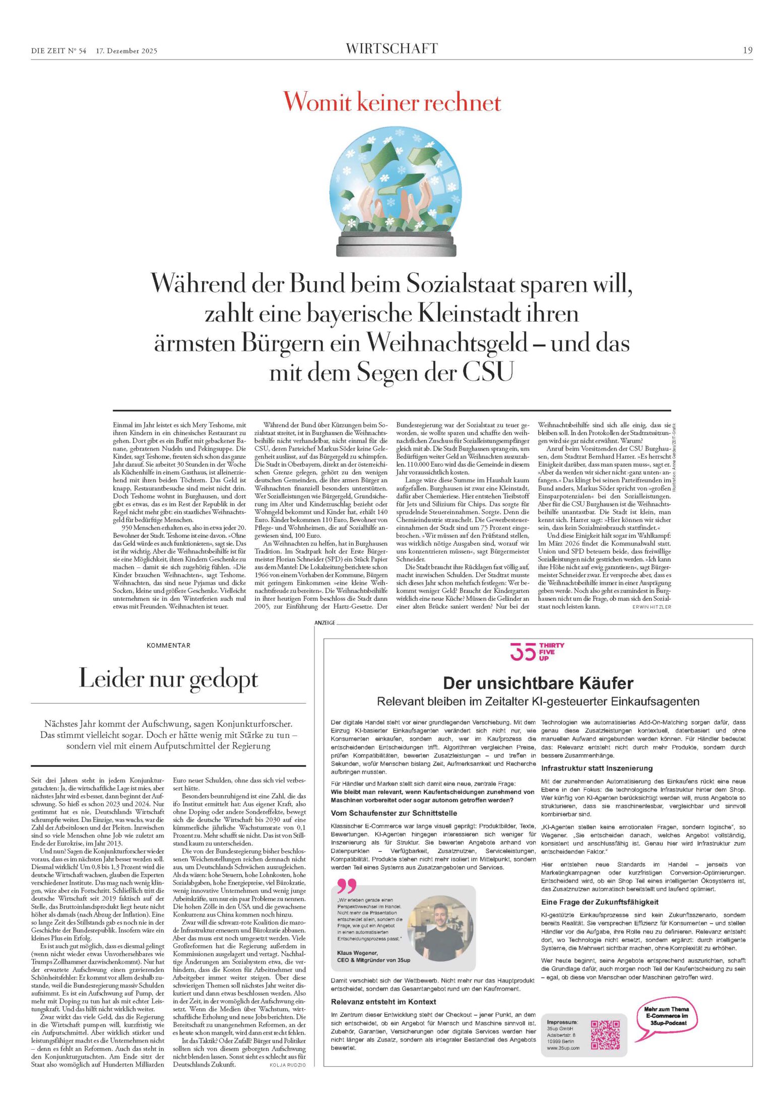 Artikel DIE ZEIT Erwin Hitzler DIE ZEIT 2025 54 S19 2