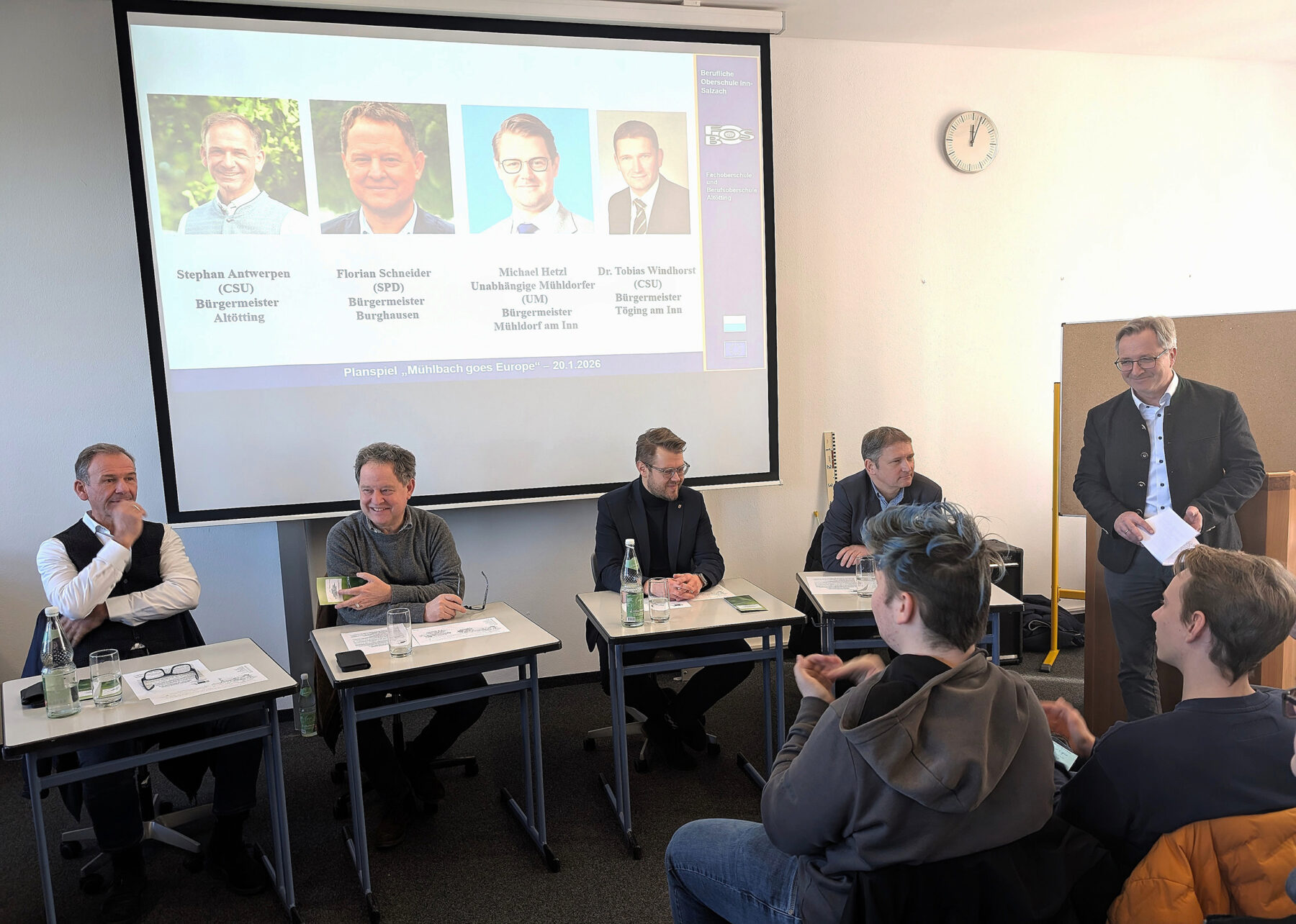 Die vier Bürgermeister bei der Podiumsdiskussion