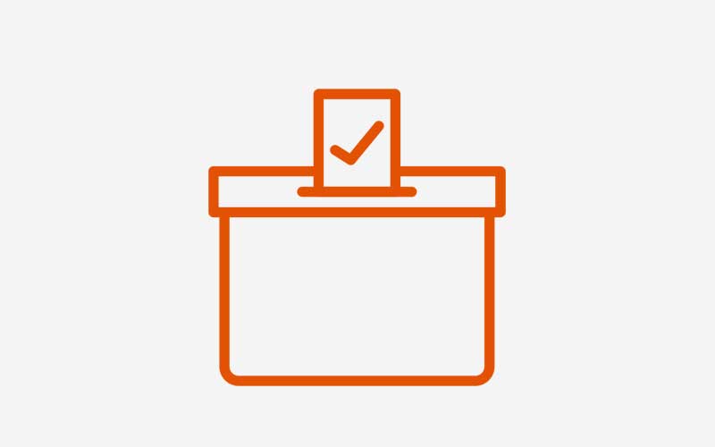 Grafik einer Wahlurne