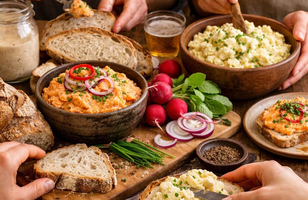 Freundliches Brotzeit mit Sourdough und Kaese e1772101509437