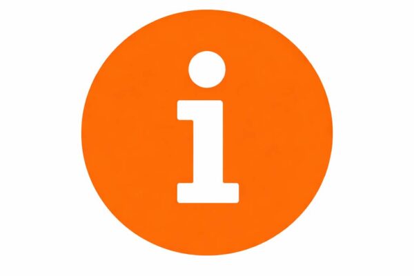 Information Icon mit orangefarbenem Hintergrund